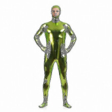 (Adult M, green) Gold Full Body Zentai Suit for Men, High-Quality Gel Coat Design, Full Face Exposure, Stage Performance Jumpsuit, Halloween Costume