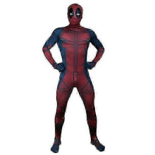 (XXL, Jumpsuit Outfits) Adult Deadpool Costume Zentai Bodysuit Cosplay Suit Mask Halloween Jumpsuit Men - XN