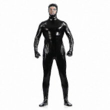 (Adult XL, black) Gold Full Body Zentai Suit for Men, High-Quality Gel Coat Design, Full Face Exposure, Stage Performance Jumpsuit, Halloween Costume