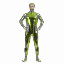 (Adult 2XL, green) Gold Full Body Zentai Suit for Men, High-Quality Gel Coat Design, Full Face Exposure, Stage Performance Jumpsuit, Halloween Costume