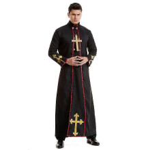 (L) Adult Men Evil Priest Costumes Minister Of Death Costume Cosplay Halloween Purim Party Fancy Dress