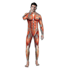 (S) Men's Full Body Muscle Anatomy Jumpsuit for Halloween Cosplay&Skincare Friendly Outfits_ynaf