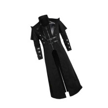 (L, Black) Mens Steampunk Tailcoat Costume Medieval Gothic Tailcoat for Party Halloween
