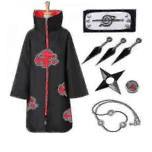 (XS) Naruto Akatsuki Cloak Anime Costume Kit Itachi Robe Halloween _v