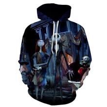 (3,L)Nightmare Before Christmas Hoodie Pullover Sweatshirt Jack Sally Tops Unisex