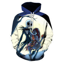 (2,2XL)Nightmare Before Christmas Hoodie Pullover Sweatshirt Jack Sally Tops Unisex