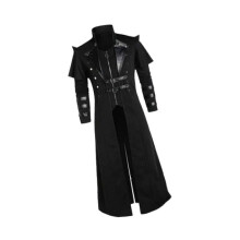 (M, Black) Mens Steampunk Tailcoat Costume Medieval Gothic Tailcoat for Party Halloween