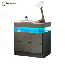HOMAIRE Gray Nightstand with LED Lights