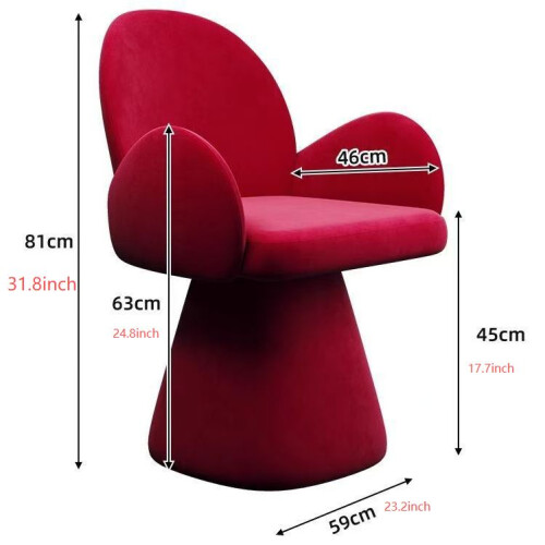 HOMAIRE Red Rotatable Makeup Stool 80x55x47cm 1
