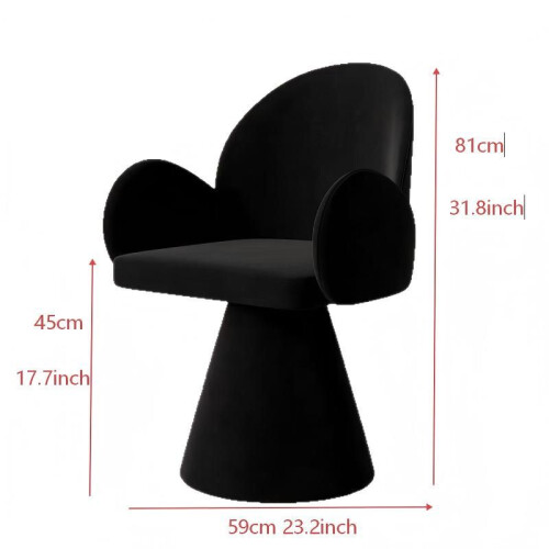 HOMAIRE Black Rotatable Makeup Stool 1