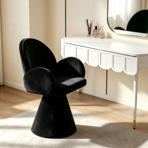 HOMAIRE Black Rotatable Makeup Stool 2