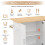 HOMAIRE White Kitchen Island Cart with Foldable 4