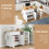 HOMAIRE Foldable Kitchen Cart White Oak 132.5cm 6