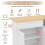 HOMAIRE Foldable Kitchen Cart White Oak 132.5cm 3