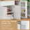 HOMAIRE Foldable Kitchen Cart White Oak 132.5cm 5