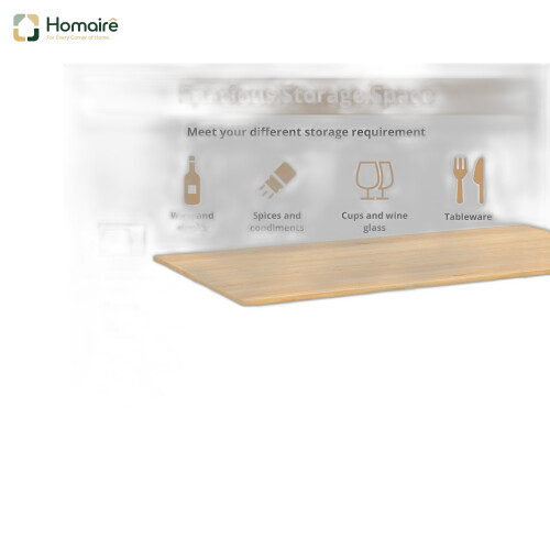 HOMAIRE Foldable Kitchen Cart White Oak 132.5cm