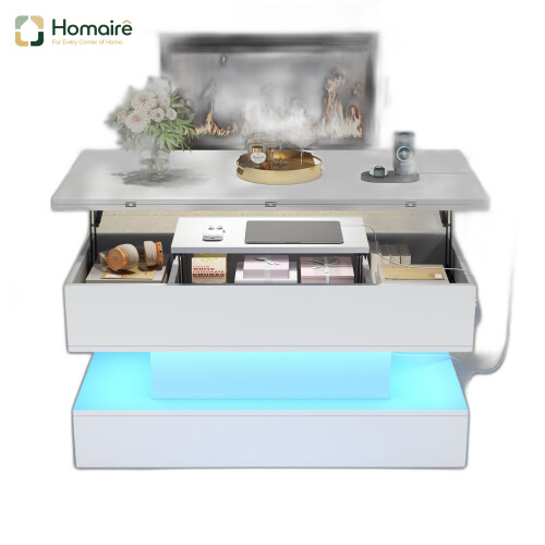 HOMAIRE White Lift Top Coffee Table 100x50cm