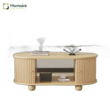 HOMAIRE Oval Wood Coffee Table with Storage