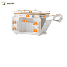 HOMAIRE 138cm White Kitchen Island with Wheels