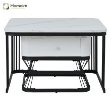 HOMAIRE Nesting Coffee Tables White Black Set