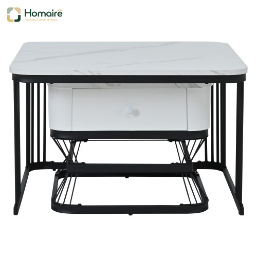 HOMAIRE Nesting Coffee Tables White Black Set