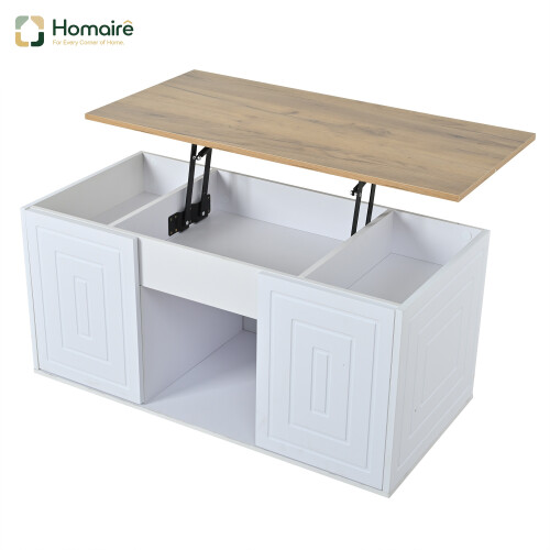 HOMAIRE White Height-Adjustable Coffee Table