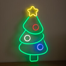 Christmas Tree Neon Light Up Decoration | Multi-Coloured USB LED Sign