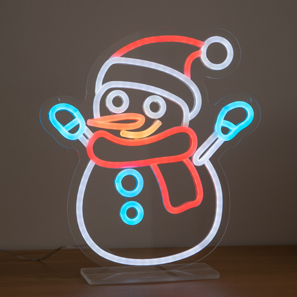 Rackhams Light 30Cm Snowman Neon-Style Up Christmas Decoration With Usb Power Cable - Image 4