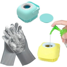 Zigzap Hondenshampoo Handschoenen Voor Badderen | Siliconen Borstel & Verzorging Handschoenen