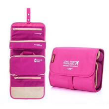 Lazymarts Long Term Travel Bag Detachable Wash Shower Bag Cosmetic Make Up Case(Hot Pink)