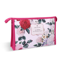Nfi Essentials Pu Floral Print Makeup Pouch For Women, Stylish Pouches For Makeup Accessories & Travel Organiser, Cosmetic Pouch, Toiletry Make Up Bag