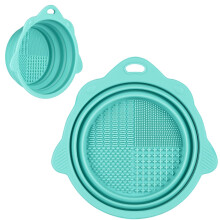 Kotudi Limpiador de Brochas de Maquillaje, Cuenco de Silicona Plegable, Herramienta Portátil de Lavado