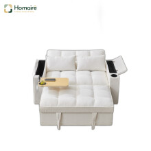 HOMAIRE 2-Seater Beige Sofa Bed with USB Ports