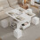 HOMAIRE White Lift Top Coffee Table with Stools 2