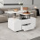 HOMAIRE White Lift Top Coffee Table with Stools 6