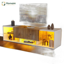 HOMAIRE White Wood TV Stand with LED 160cm