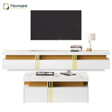 HOMAIRE White TV Stand & Coffee Table Set
