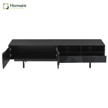 HOMAIRE Black Geometric TV Stand 200x40x51cm