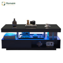HOMAIRE Black High Gloss LED Coffee Table 95x50cm