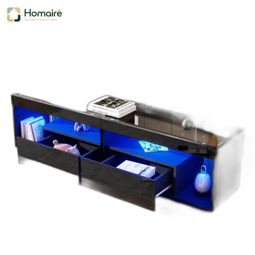 HOMAIRE Black High Gloss TV Stand 180cm LED
