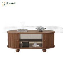 HOMAIRE Oak Oval Coffee Table with Storage