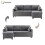 HOMAIRE Grey L-Shaped 3 Seater Sofa Bed 1