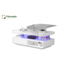 HOMAIRE White LED Coffee Table with 2 Drawers