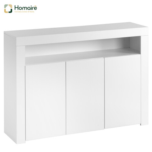 HOMAIRE White High Gloss LED Sideboard 130cm