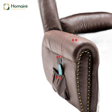 HOMAIRE Brown Power Lift Massage Recliner Chair