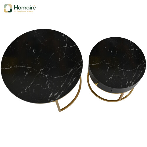 HOMAIRE Round Nesting Coffee Tables Black MDF