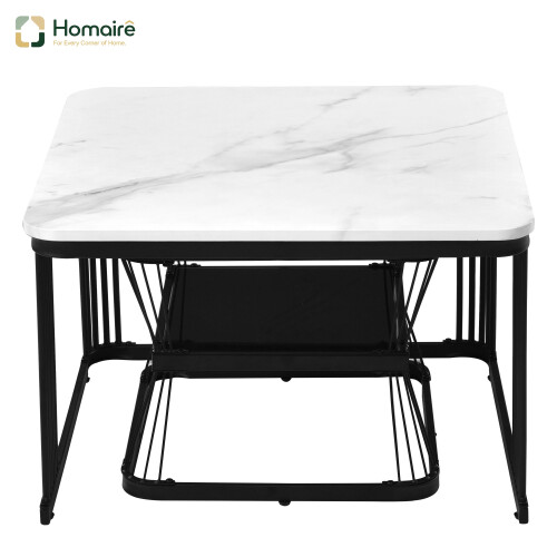 HOMAIRE Nesting Coffee Tables White Marble Set