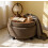 HOMAIRE Round Coffee Ottoman with Storage Coffee 3