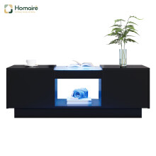 HOMAIRE LED Coffee Table Black with Storage