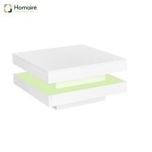 HOMAIRE White High Gloss LED Coffee Table 70cm